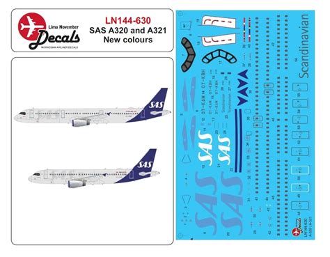 Airbus A320 A321 SAS New Scheme Lima November Decals 44630