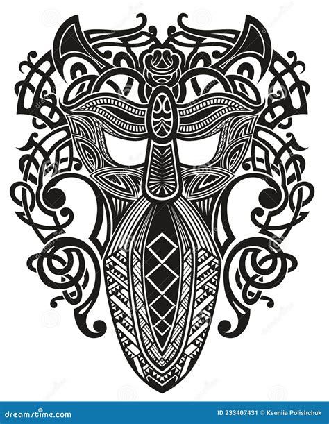 The Design Norse, Viking Art, Viking Symbols, Viking Tattoo. Stock ...