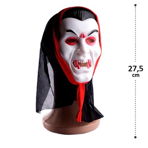 Máscara Drácula Vampiro Halloween Capuz Festa Fantasia Compre Agora