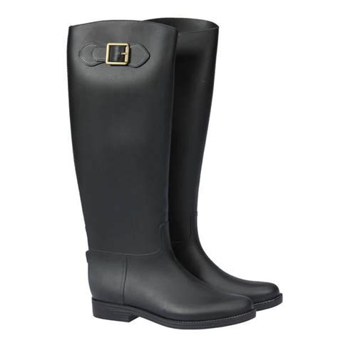 Women Over Knee High Flat Buckle Wellies Waterproof Rubber Rain Boots Us7276 Sold Out