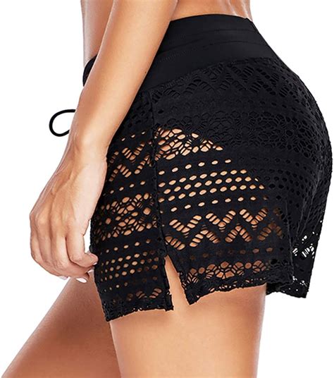 iClosam Falda de Baño Mujer Shorts de Baño Corta Bikini de Encaje