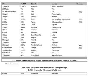 MXGP 2023 schedule - calendar dates for Motocross World Championship