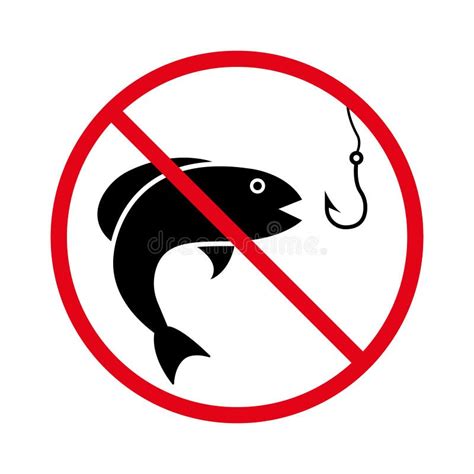 Forbidden Fish Sea Pictogram Prohibited Fishing Seafood Red Stop