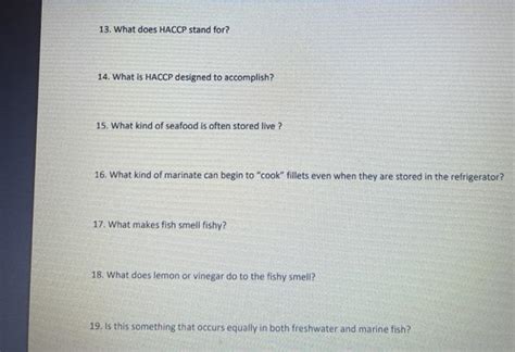 Solved 13 What Does HACCP Stand For 14 What Is HACCP Chegg