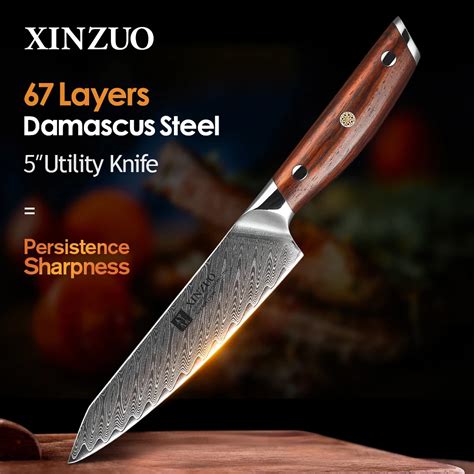 Xinzuo Utility Knife Damascus Professional Kitchen Knives Japanese