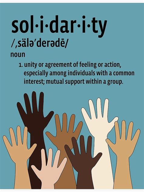 "Solidarity Definition Poster" Poster for Sale by K4tieOtt | Redbubble