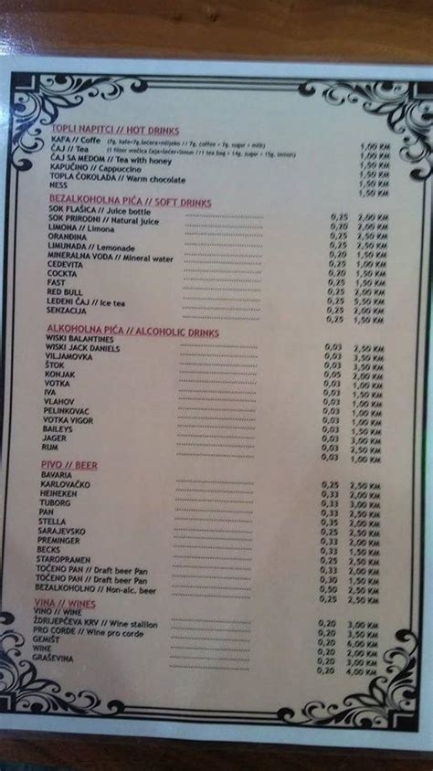 Menu At Caffe Pizzeria Gem Travnik