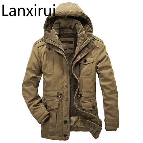 Winter Jacket Men Casual Thicken Warm Minus 40 Degrees Cotton Padded Jackets Men's Hooded ...