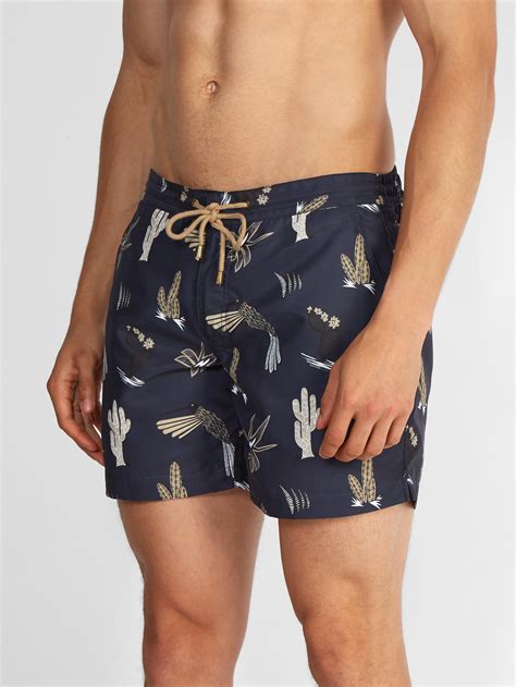 Thorsun Titan Fit Mexican Hawaiian Print Swim Shorts In Blue For Men Lyst