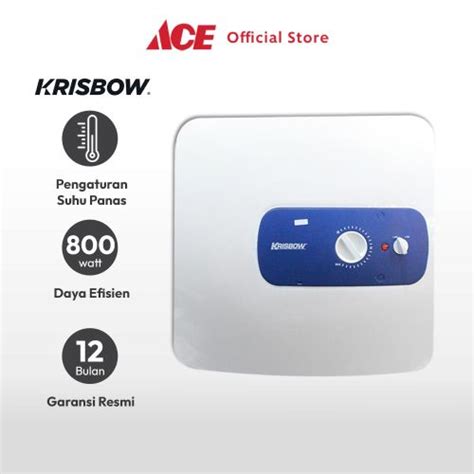 Jual Ace Krisbow 30 Ltr Water Heater Listrik 800 Watt Putih Biru