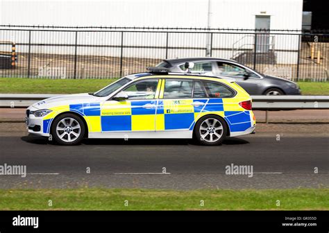 A Police Scotland Bmw Police Car Speeding In Response To An Incident