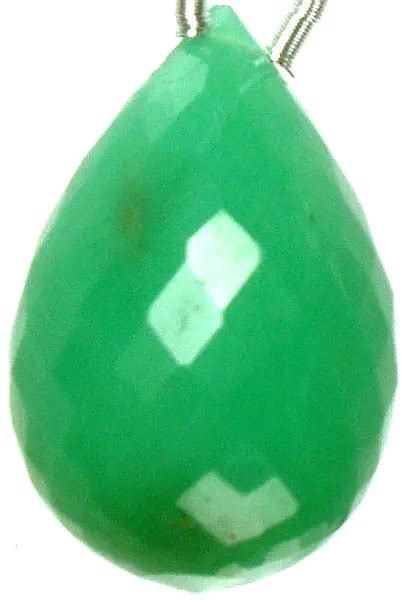 Faceted Chrysoprase Drop Price Per Piece Exotic India Art