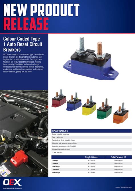 NAPA Auto Parts NP A 22 0056 OEX CColour Coded Type 1 Auto Reset