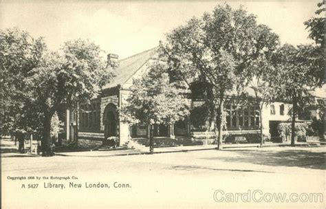 Library New London, CT Postcard