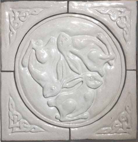 12″ Celtic Rabbit Backsplash Tile Celtic Valley Ceramics