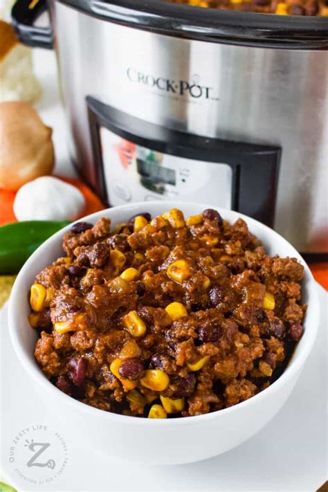 Easy Crockpot Black Bean Chili So Easy To Make Our Zesty Life