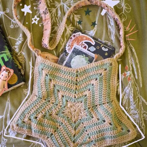 CROCHET PATTERN Starburst Bag Y2K Crochet Star Tote Bag Crochet Pattern