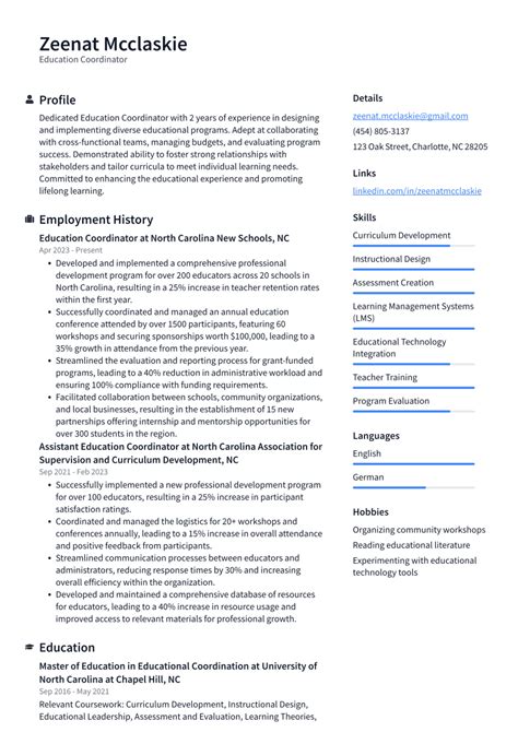 Top Education Coordinator Resume Objective Examples