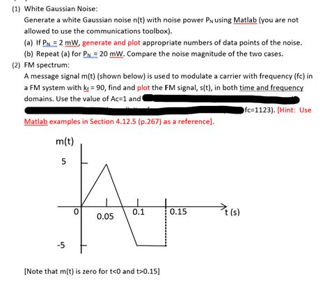 Solved (1) White Gaussian Noise: Generate a white Gaussian | Chegg.com