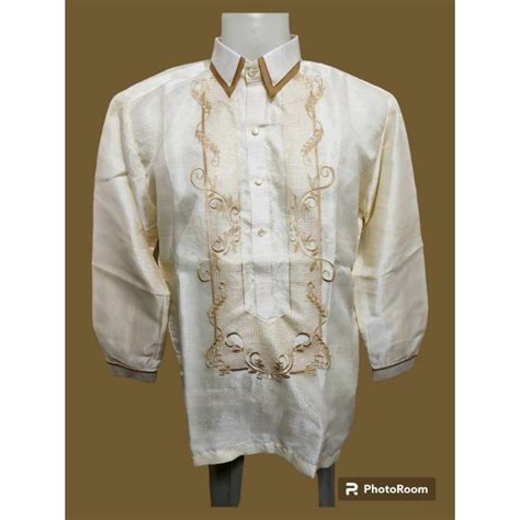 Barong tagalog modern barong with lining mocca piping piña organza