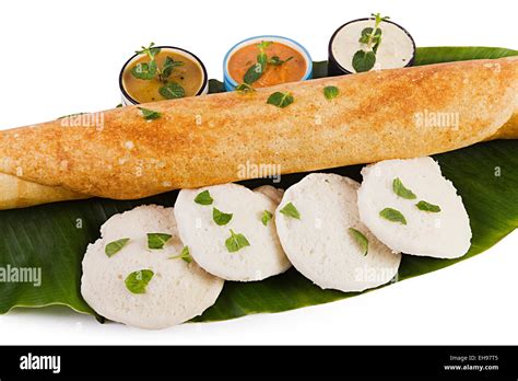 South Indian Dish Idli And Sambar Dosa Nobody Stock Photo Alamy