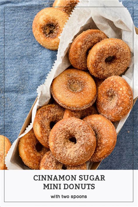 Cinnamon Sugar Mini Donuts Pinterest Long Pin With Two Spoons