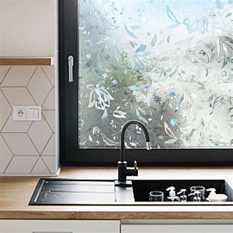 3D Static Cling Window Film, Stained Glueless Decorative Glass Window ...