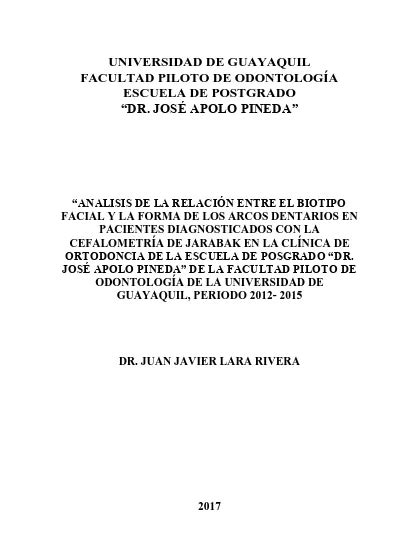 An Lisis De La Relaci N Entre El Biotipo Facial Y La Forma De Los Arcos