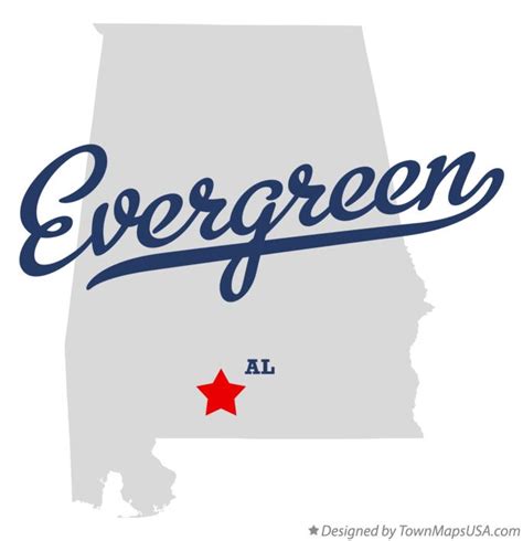 Map of Evergreen, AL, Alabama