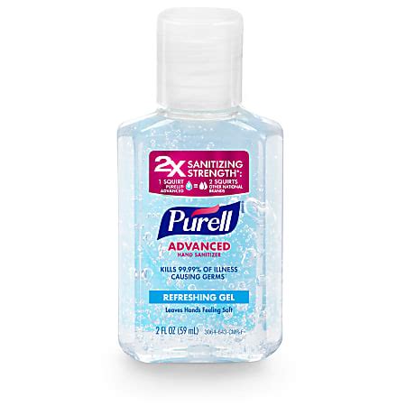 Purell Advanced Hand Sanitizer Refreshing Gel Flip Cap Bottle 2 Fl Oz