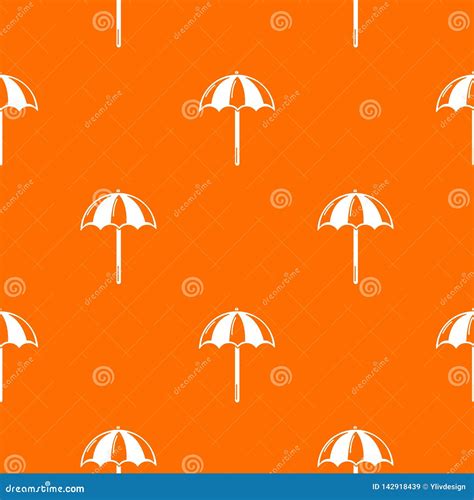 Beach Umbrella Pattern Vector Orange Stock Vector Illustration Of