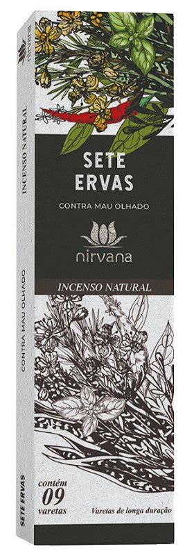 Incenso Nirvana Natural Sete Ervas Linha Tradicional Lotus Loja