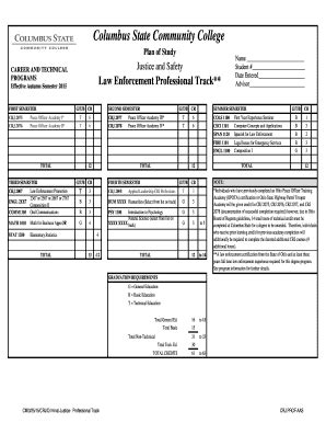 Fillable Online Cscc Plan Of Study Columbus State Community College