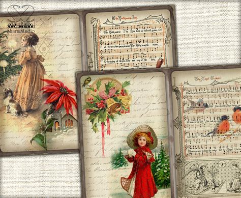 Vintage Christmas Old Carols Junk Journal Kitprintable Etsy