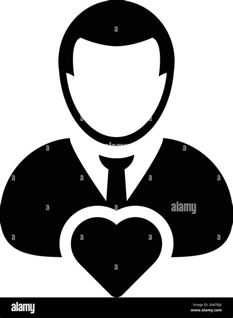 Healthcare Icon Vector Male User Person Profile Avatar With Heart