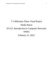 Sheba Harris 7 1 Milestone Three Final Project Docx Running Head 7 1