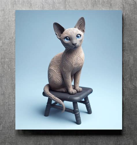 Siamese Cat Wall Art Siamese Cat Lover Gift Canvas Cat Print Animal Art Print Cat Lady Gift ...