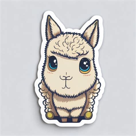 Premium Ai Image Cute Llama Sticker 3