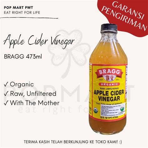 Jual Cuka Apel Organik Bragg Apple Cider Vinegar 473ml Shopee Indonesia