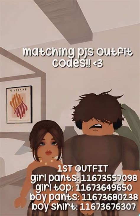 Matching Pyjamas Outfit Code Boy And Girl