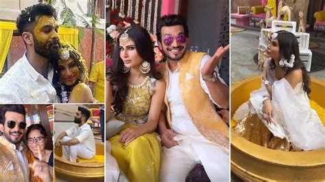 Mouni Roy Suraj Nambiar Wedding Bride To Be Glows In Yellow And White