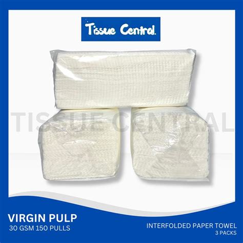 packs interfolded paper towel  pulls virgin pulp paper