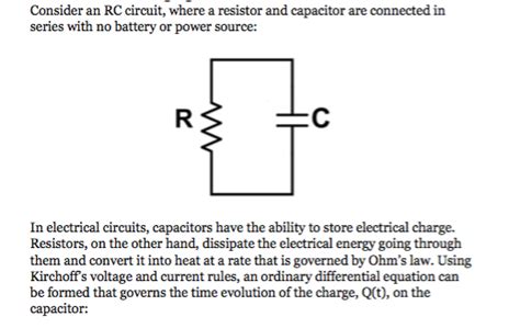 Solved Consider An Rc Circuit Where A Resistor And