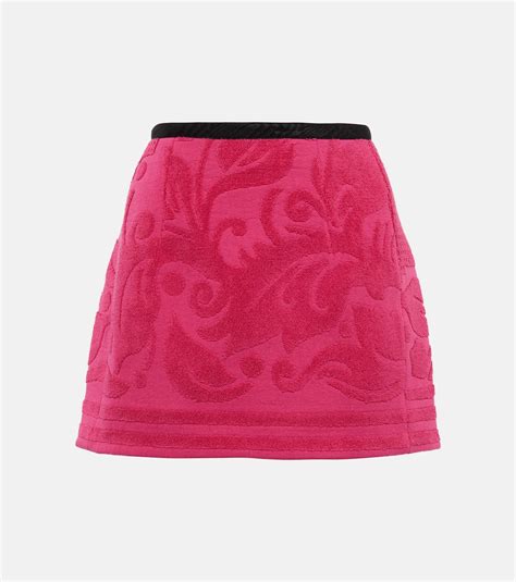 Jacquard Cotton Miniskirt In Pink Marine Serre Mytheresa