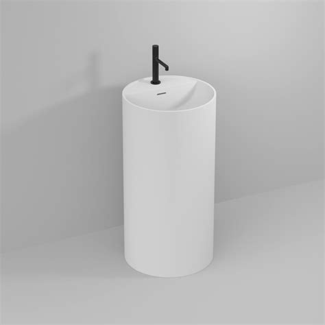 Lavabo Cilindro Con Foro Rubinetto Freestanding In Cristalplant