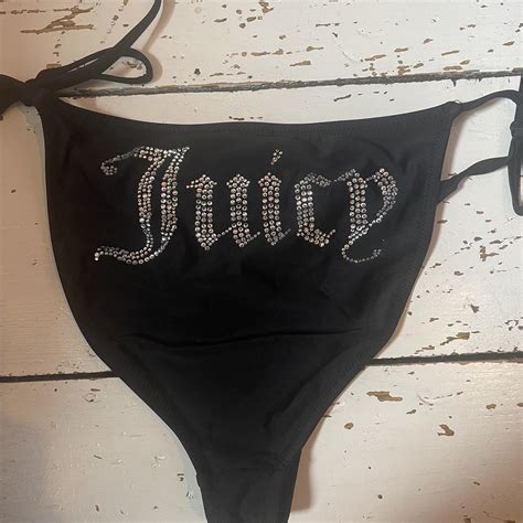 Juicy Couture Bikini Bottoms In Black Size Small Depop