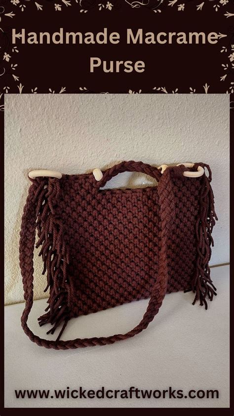 Macrame Purse Brown Shoulder Bag Large Purse Bohemian Style Etsy