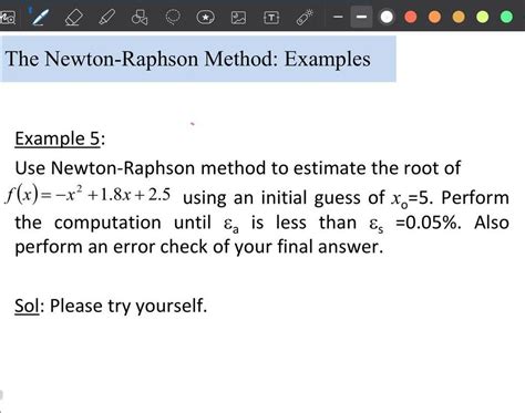 Solved The Newton Raphson Method Examples Example 5 Use