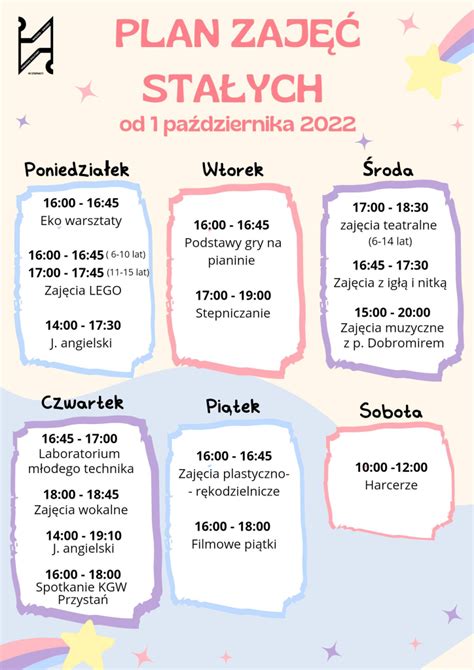 Plan Zaj Sta Ych Miejsko Gminny O Rodek Kultury W Stepnicy