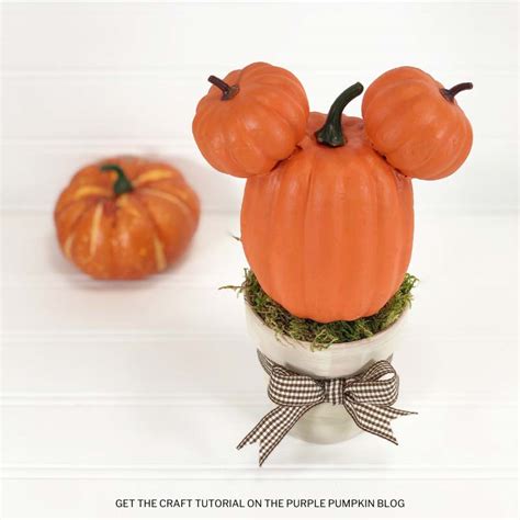 Fun & Simple Mickey Mouse Pumpkin Topiary Craft for Fall!